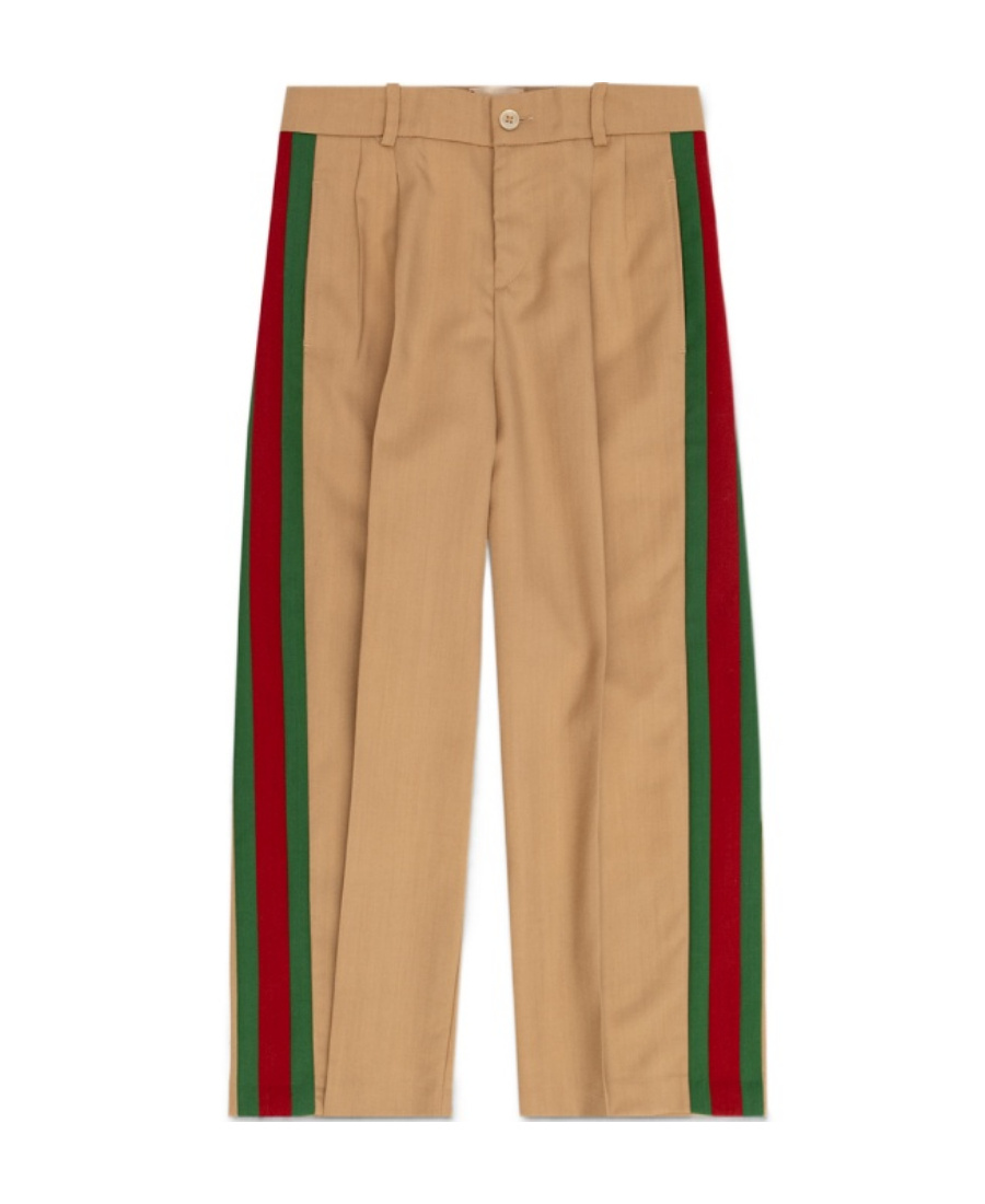 Gucci Pleated Tailored-cut Trousers In Nude