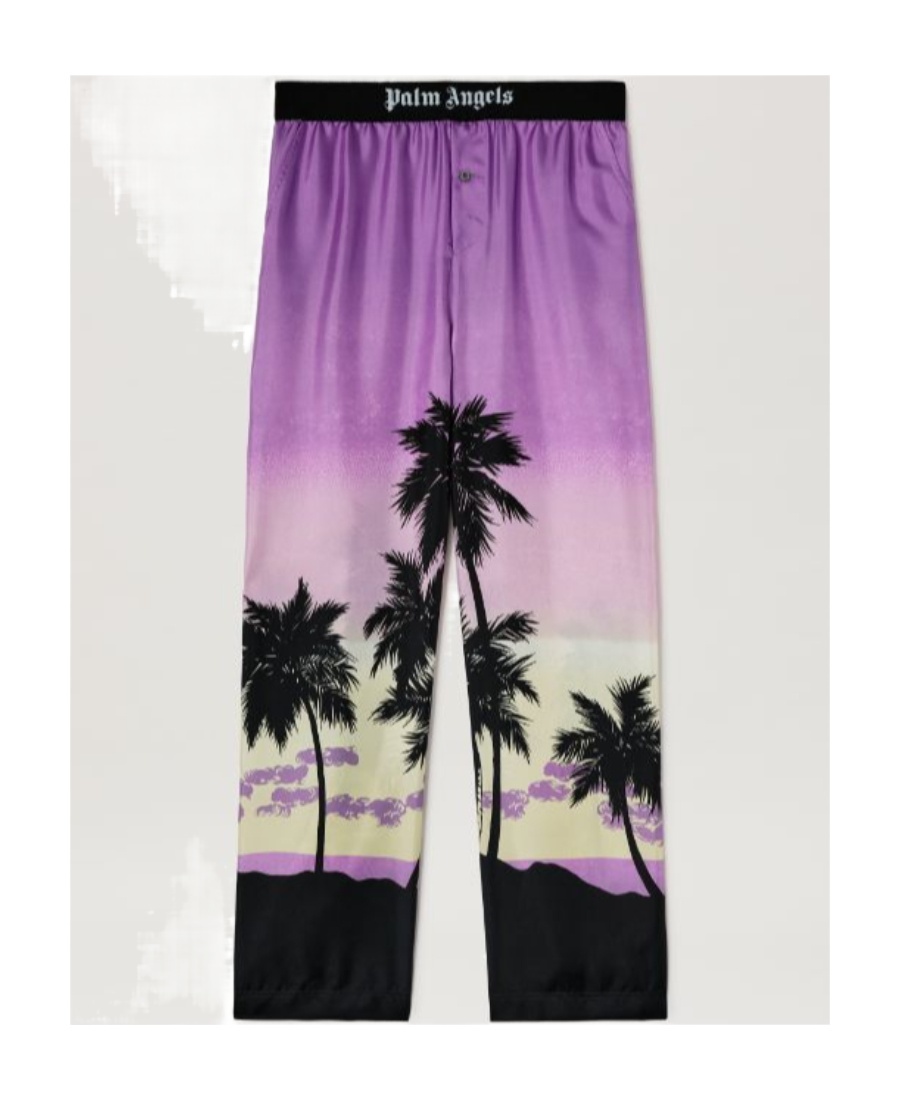 Palm Angels Sunset-print Straight Trousers In Purple