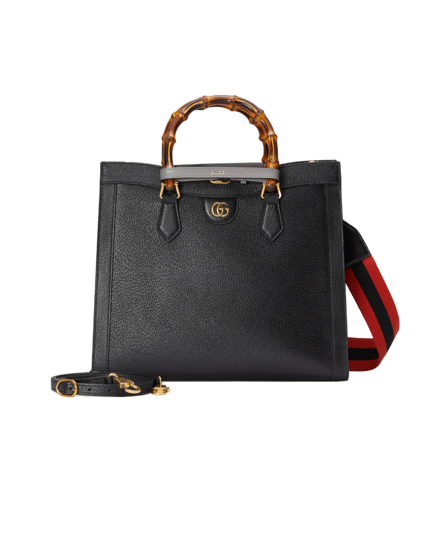 Gucci Diana Small Leather Tote In Black
