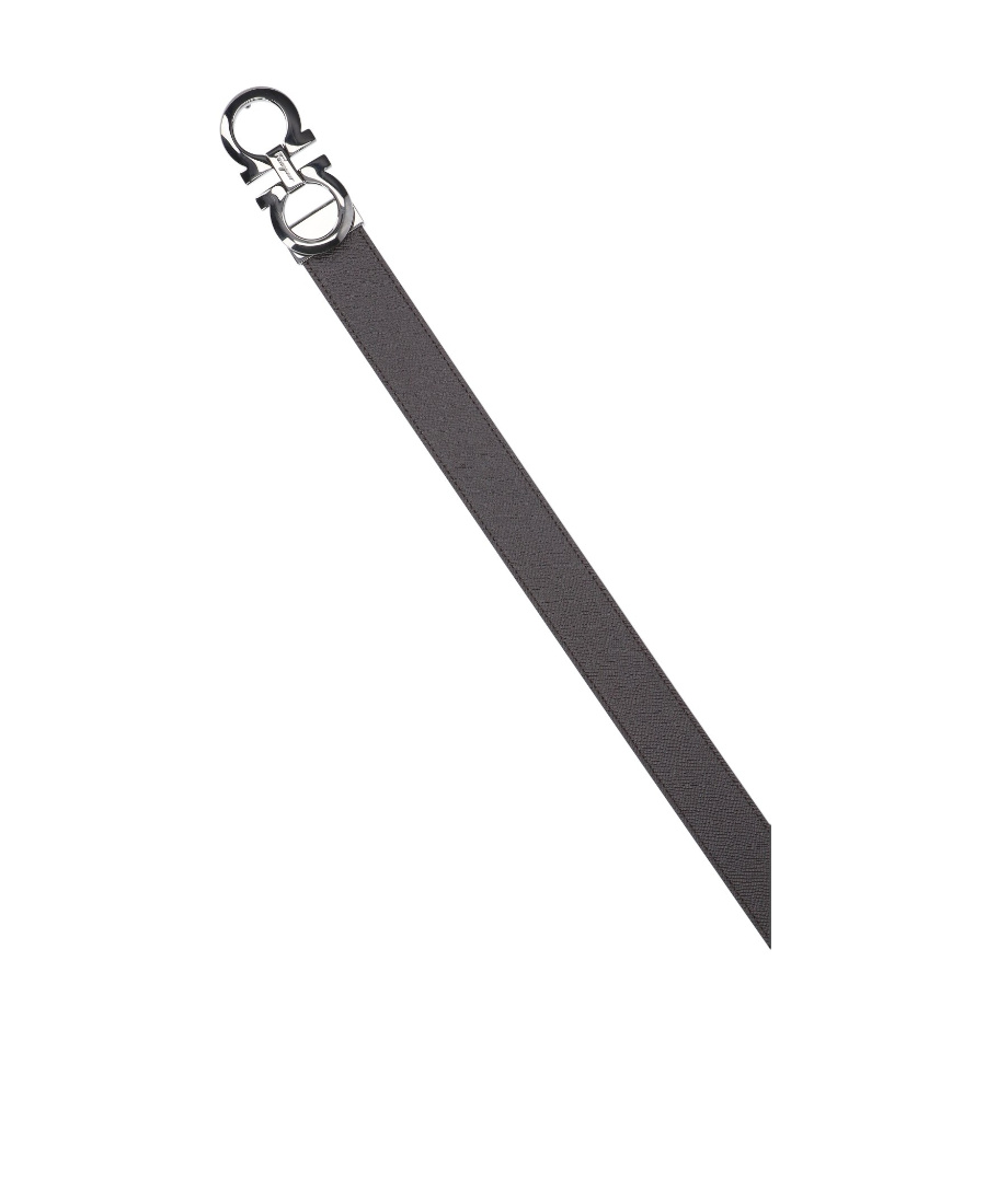 Ferragamo Reversible 'gancini' Belt In Black