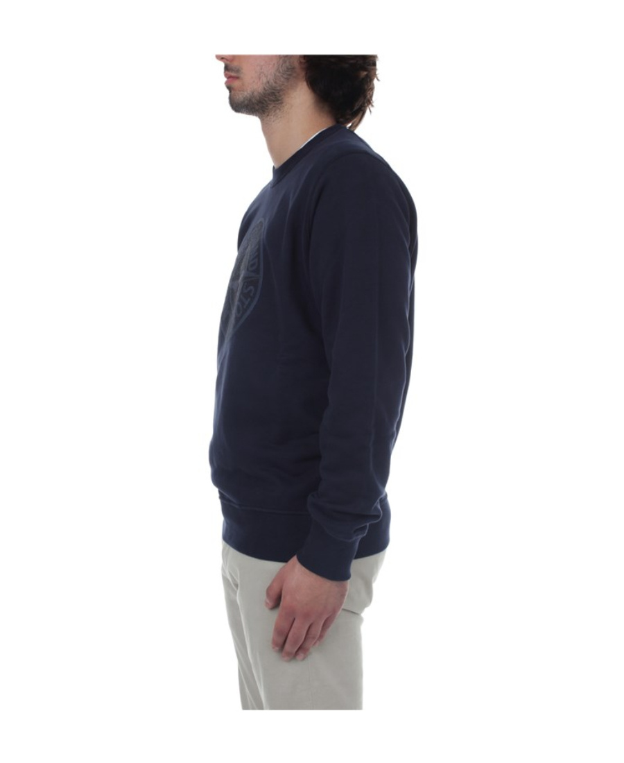 Stone Island Industrial One Cotton Sweatshirt In Blue