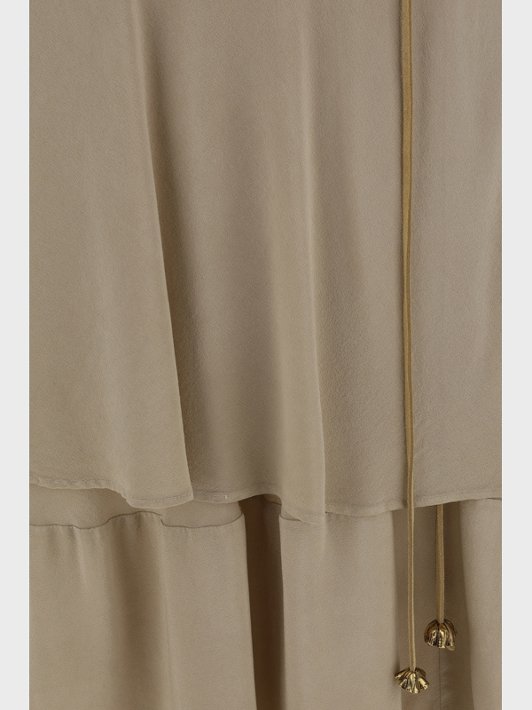 QUIRA CREPE LAYERED MIDI SKIRT