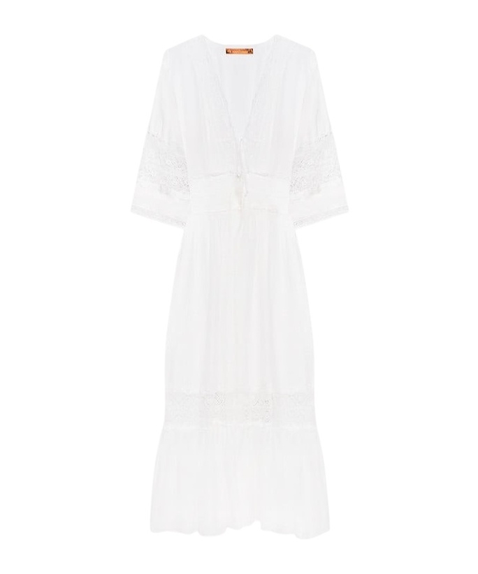 Ermanno Scervino Lace-trimmed Tiered Dress In White