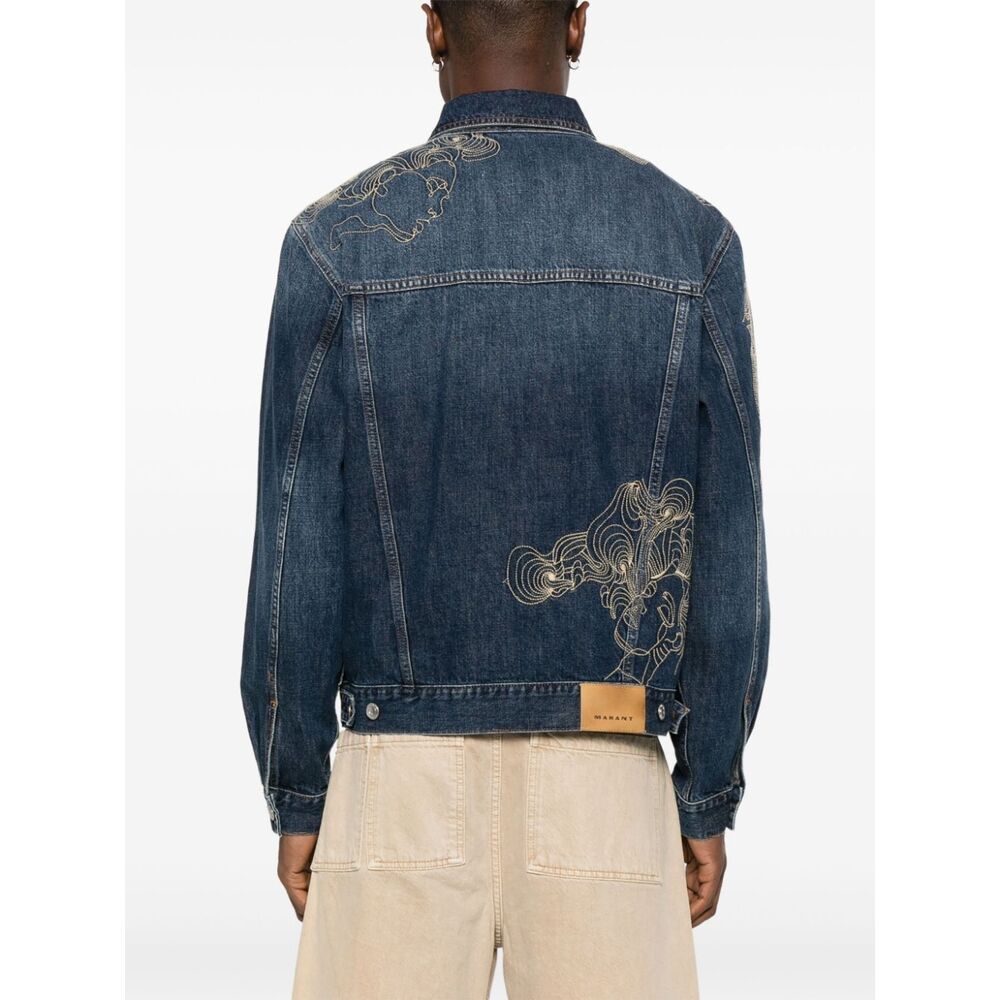 Isabel Marant Long-sleeved Denim Jacket In Blue