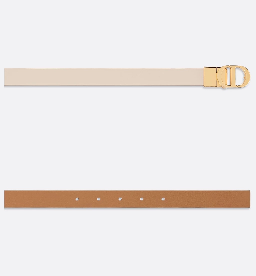 Dior Women Reversible Leather Belt In Nude