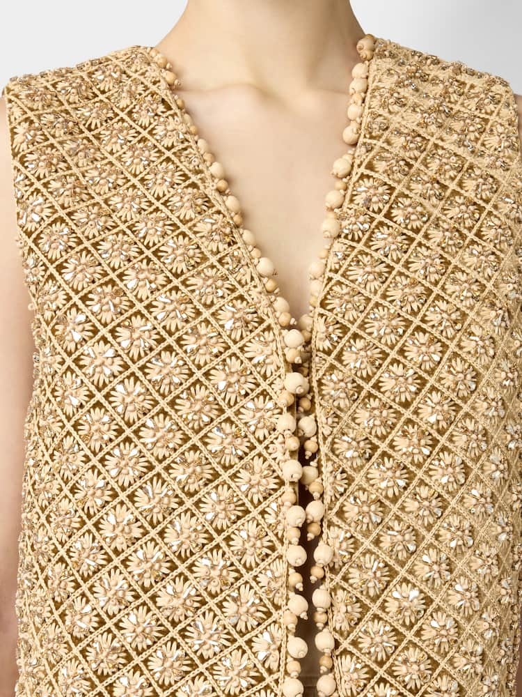 Roger Vivier Waistcoat In Velvet In Brown