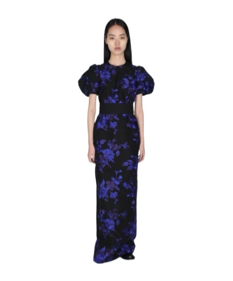 Erdem Bubble Sleeve Dress In Black