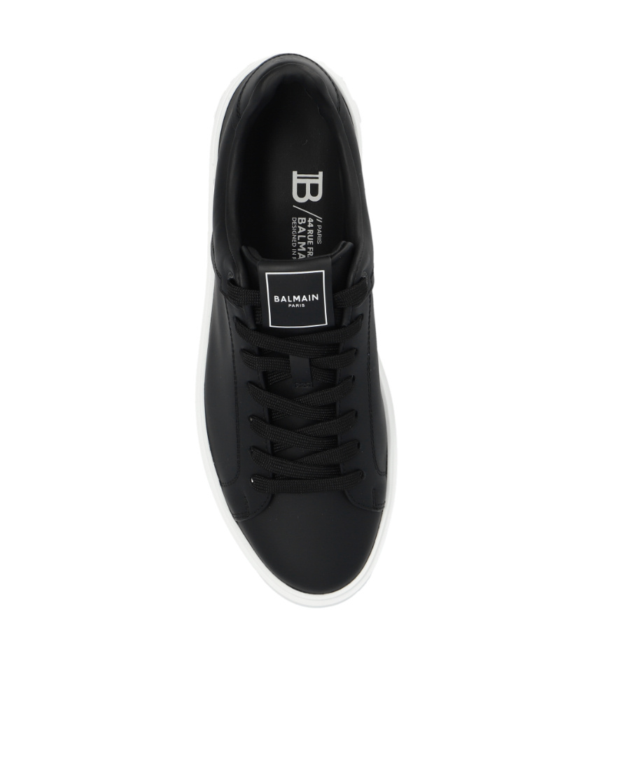 Balmain B Court Sneakers In Black Calfskin In Black
