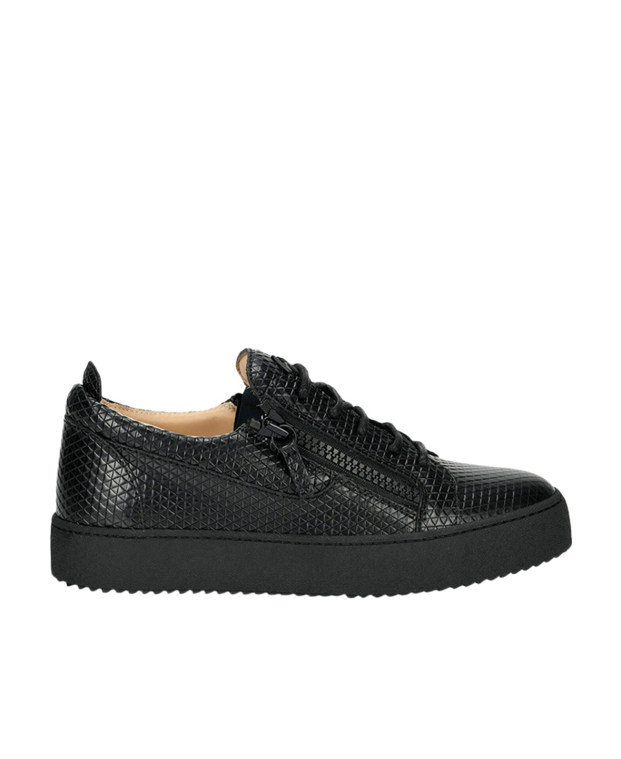 Giuseppe Zanotti Rhomboid Laced Shoes With Low Uppers In Black