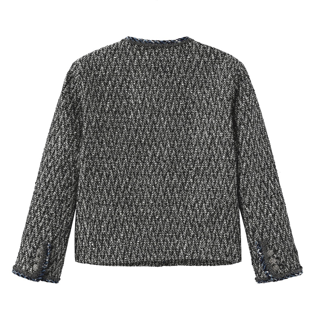Marissa Chiara Tweed Casual Jacket In Gray