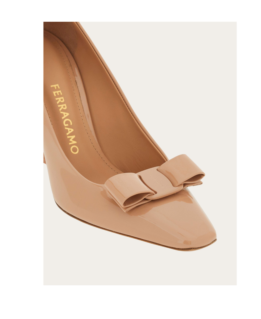 Ferragamo High Heels With Half Square Head In Nude