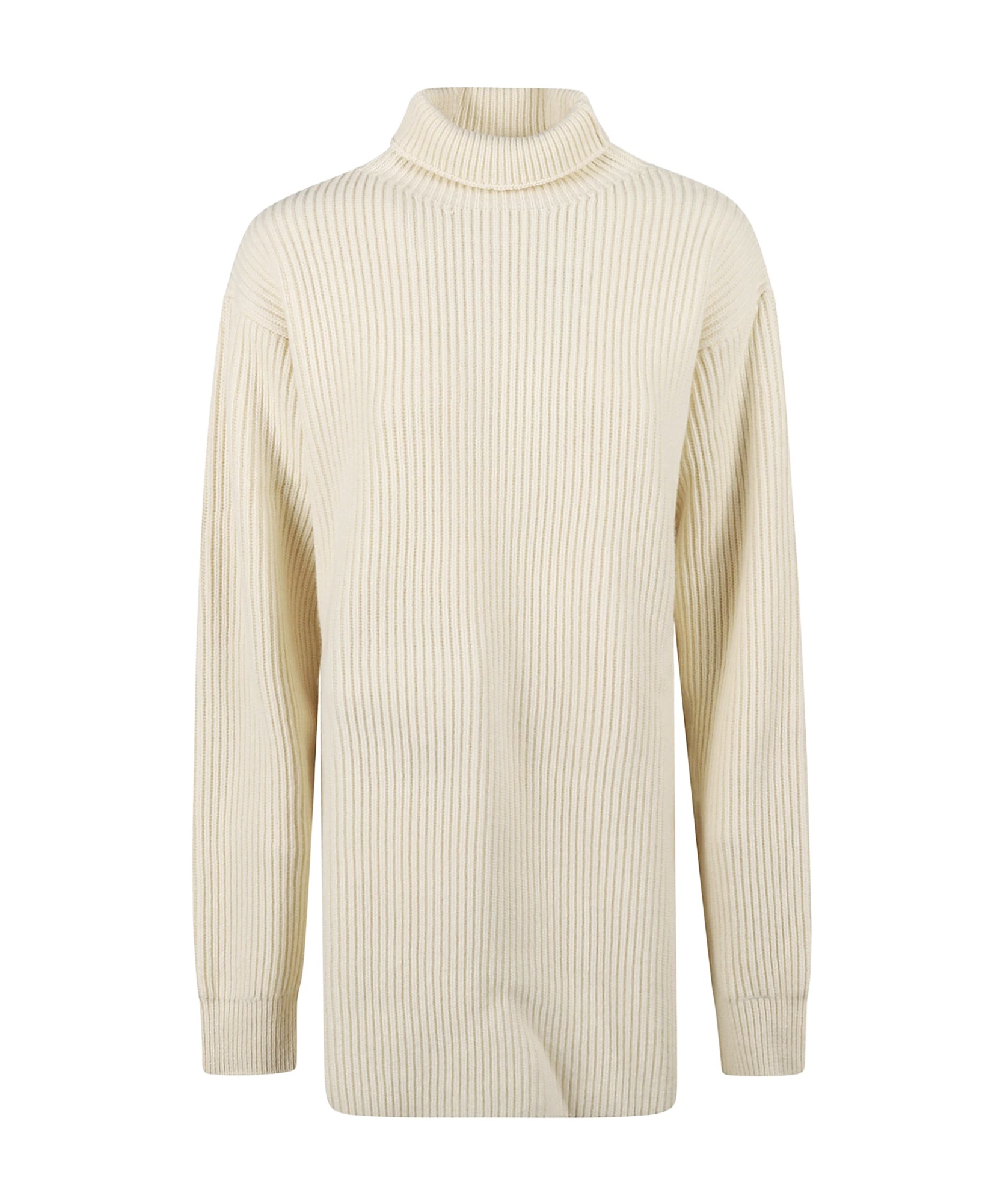 Jil Sander Ribbed High-neck Jumper In Nude