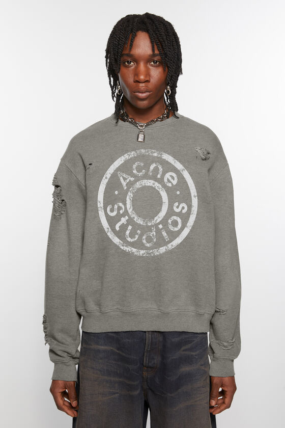 Acne Studios Printed Logo Sweater In Gray