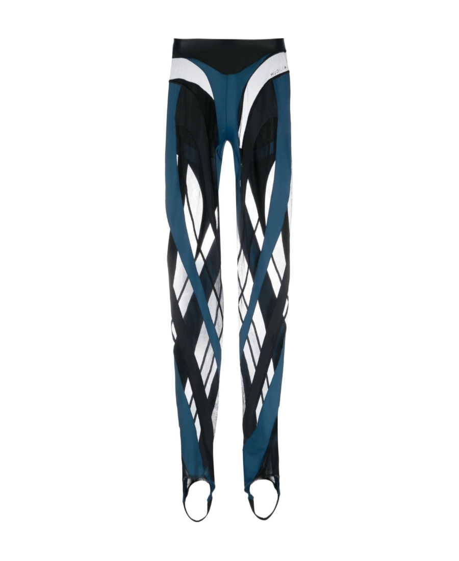 Mugler Spiral Panelled Leggings In Multi