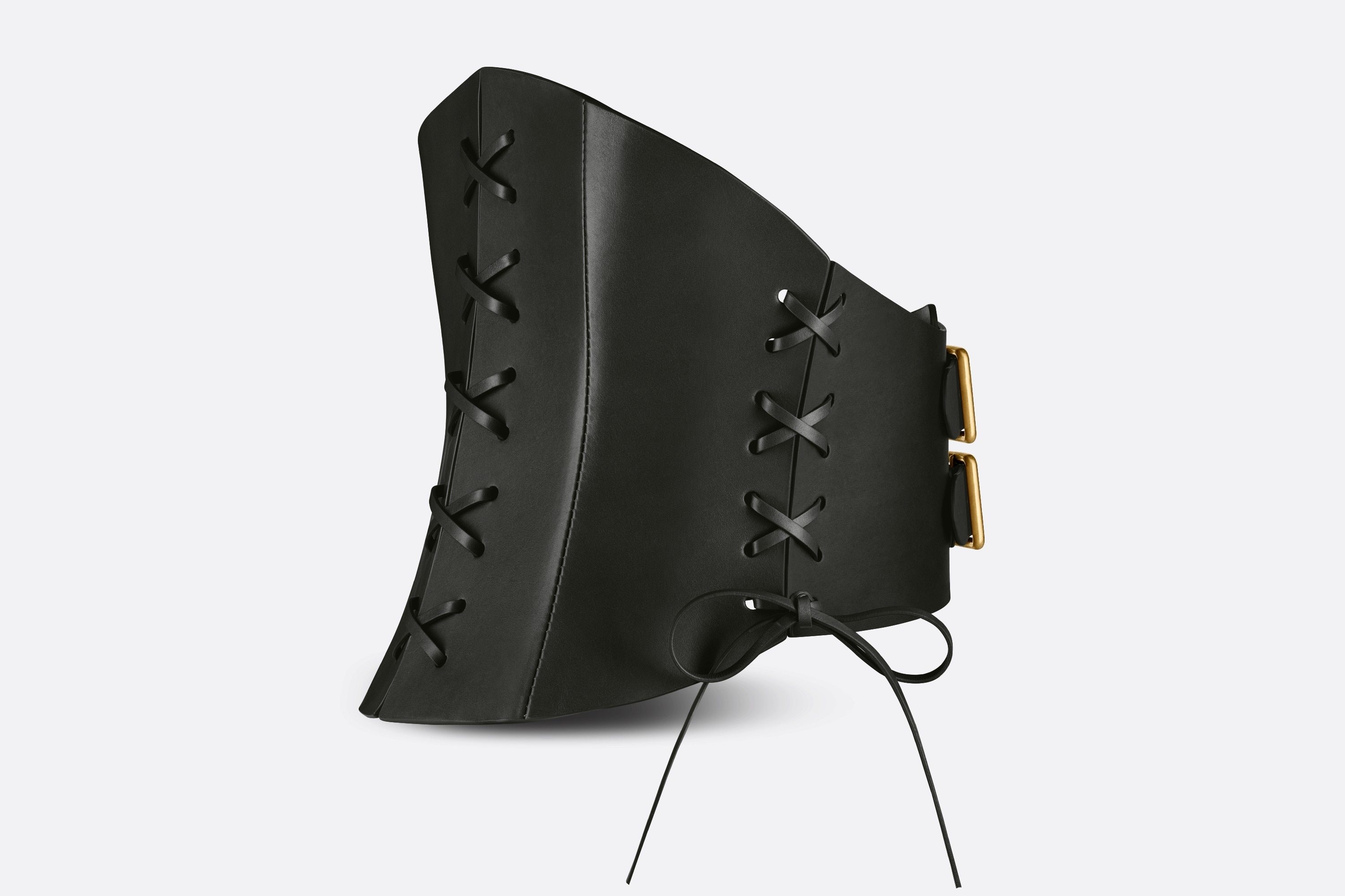 Dior Black D Lace Corset Belt In Black