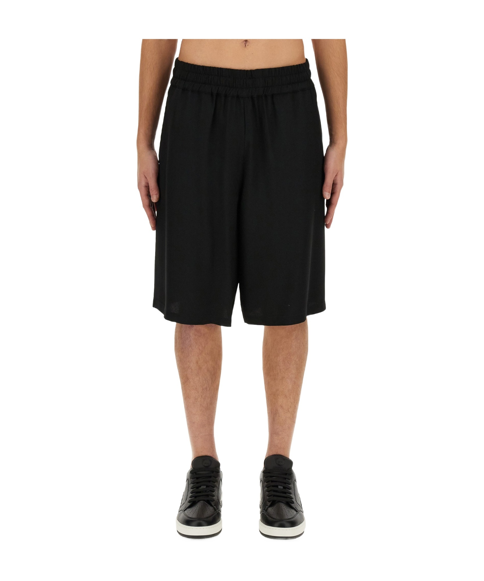 Moschino Bermuda With Logo In Black