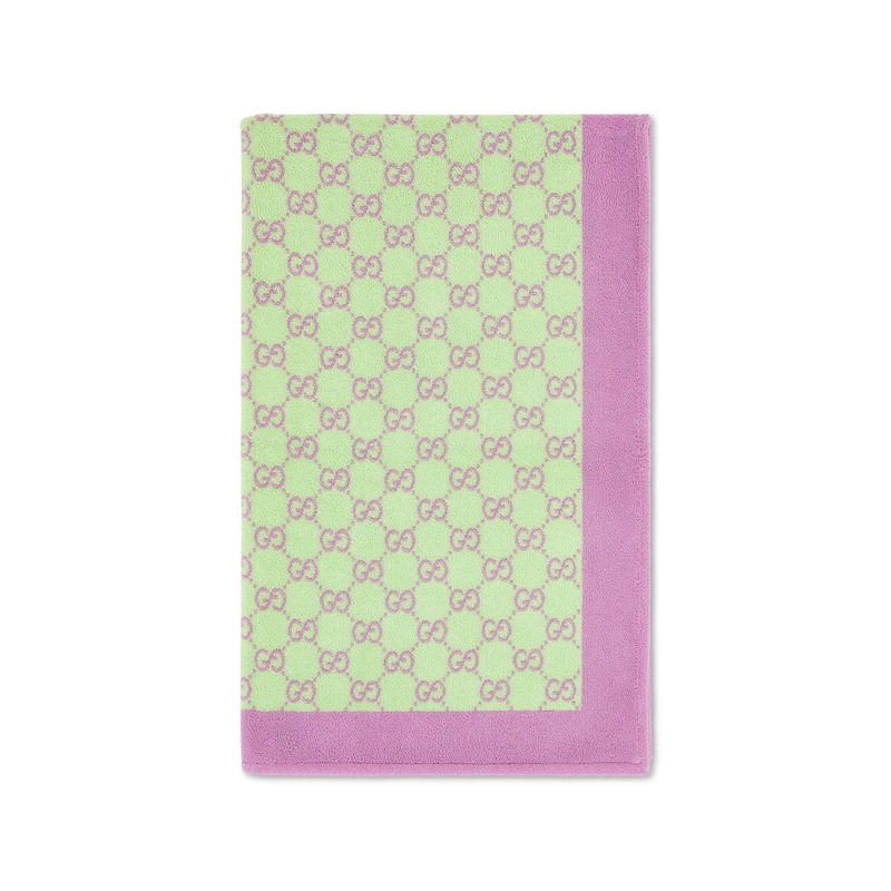 Gucci Gg Pattern Beach Blanket In Light Green/lavender
