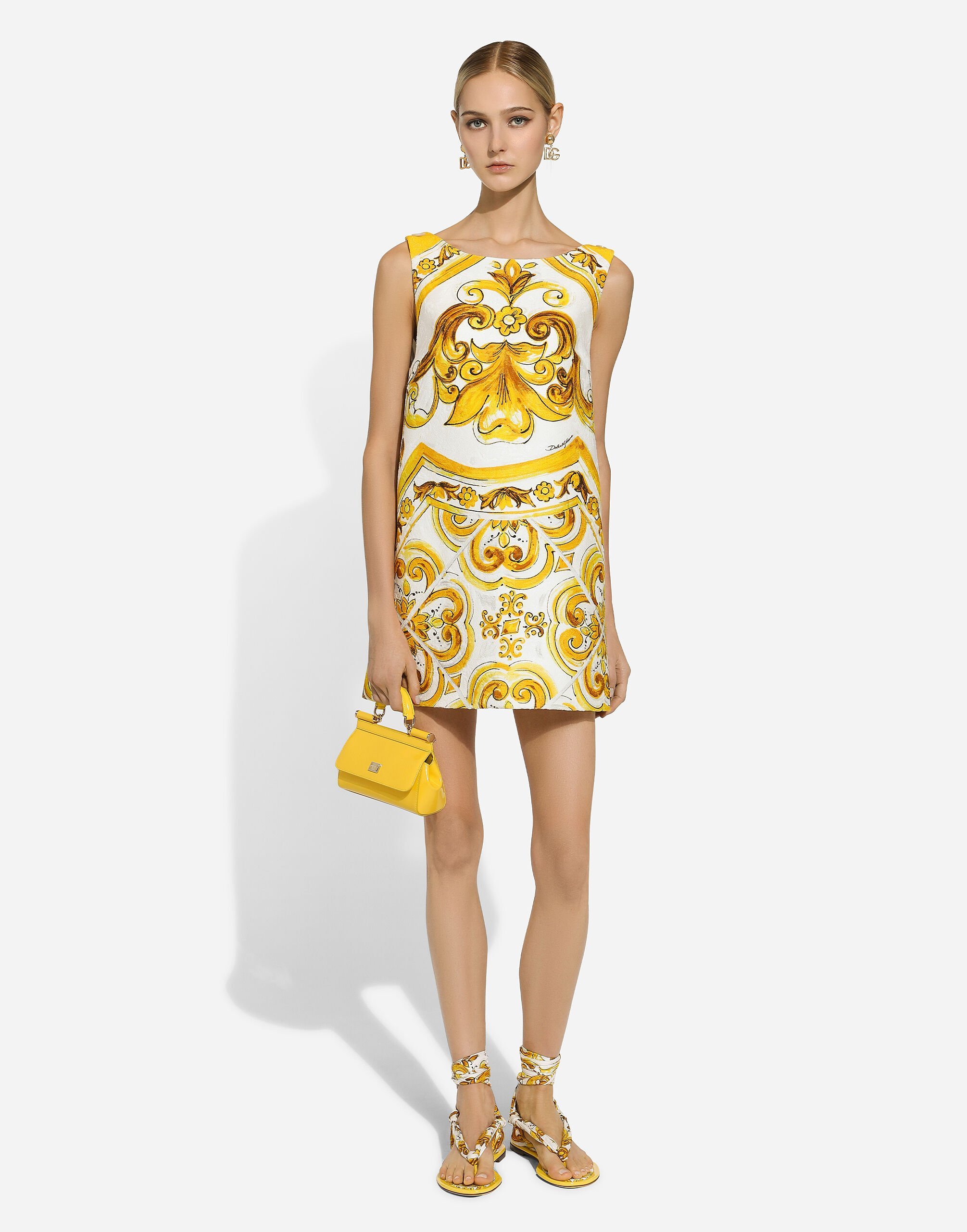 Dolce & Gabbana Majolica-print Silk Minidress In Multicolor