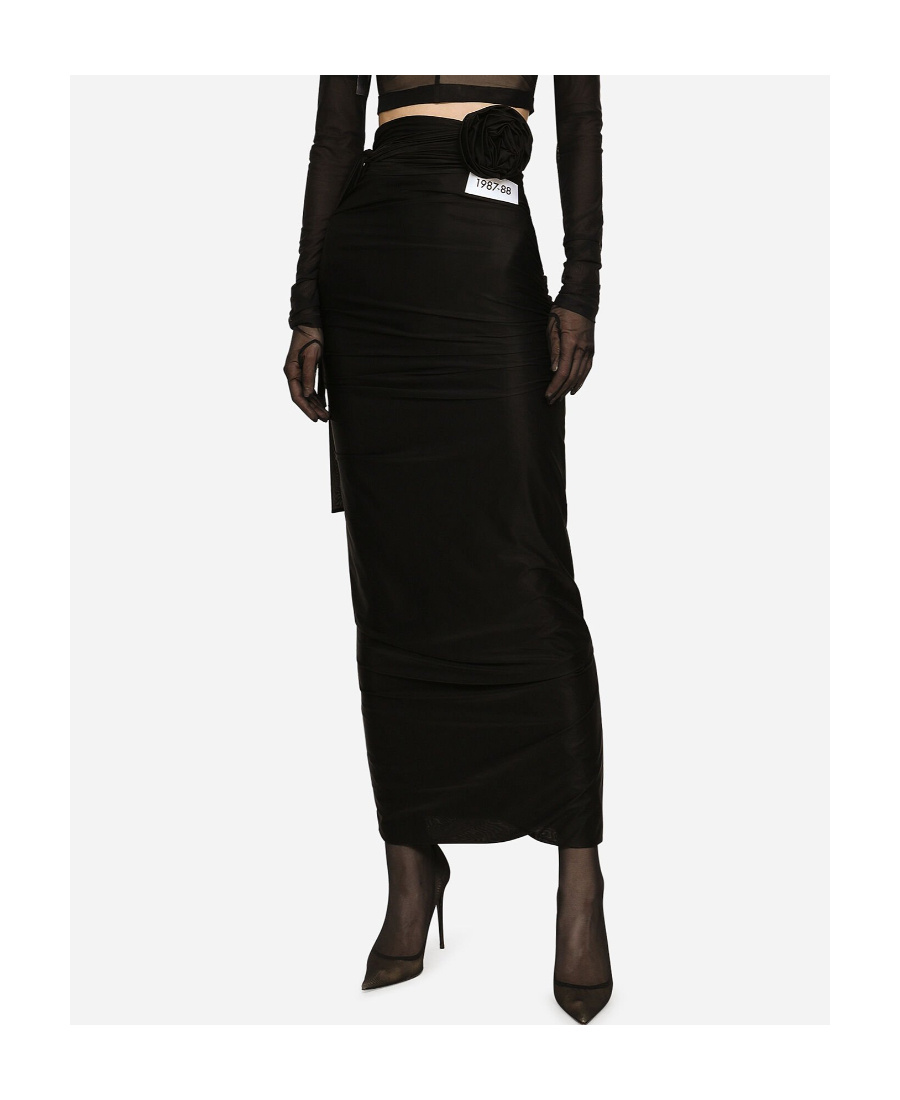 Dolce & Gabbana Sheer Floor-length Skirt In Black