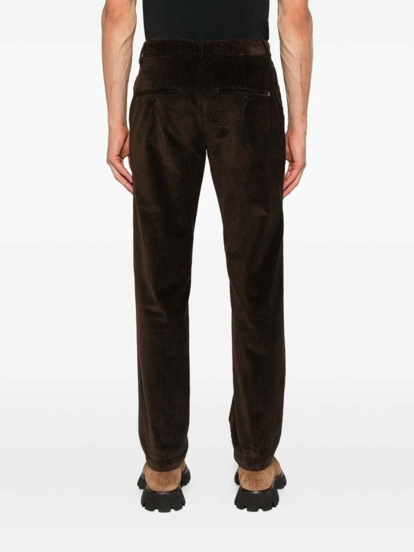 Dondup Corduroy Textured Brown Pants In Black