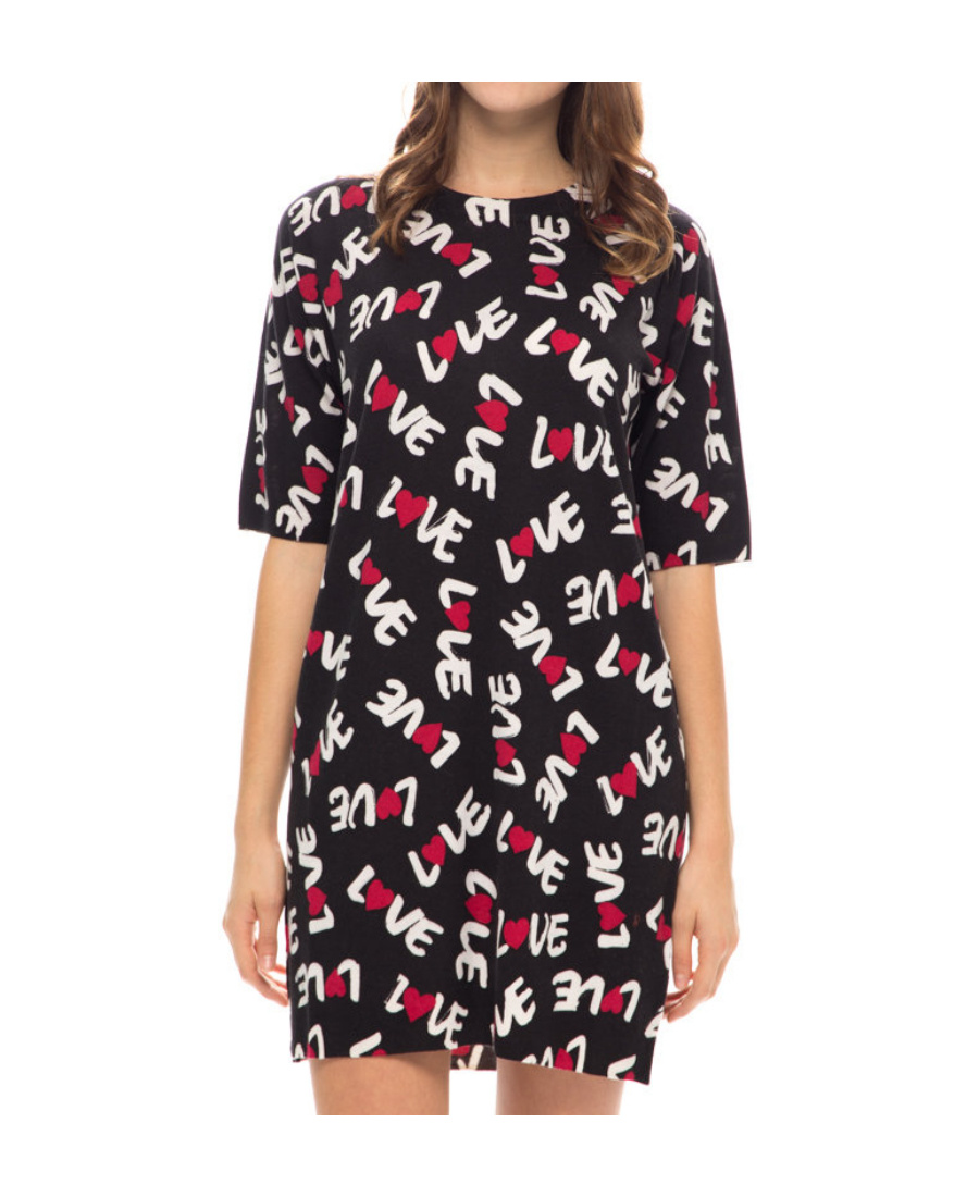 Moschino Knitted Dress In Black