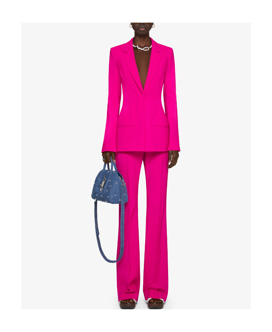 Givenchy Wool-blend Flared Trousers In Pink