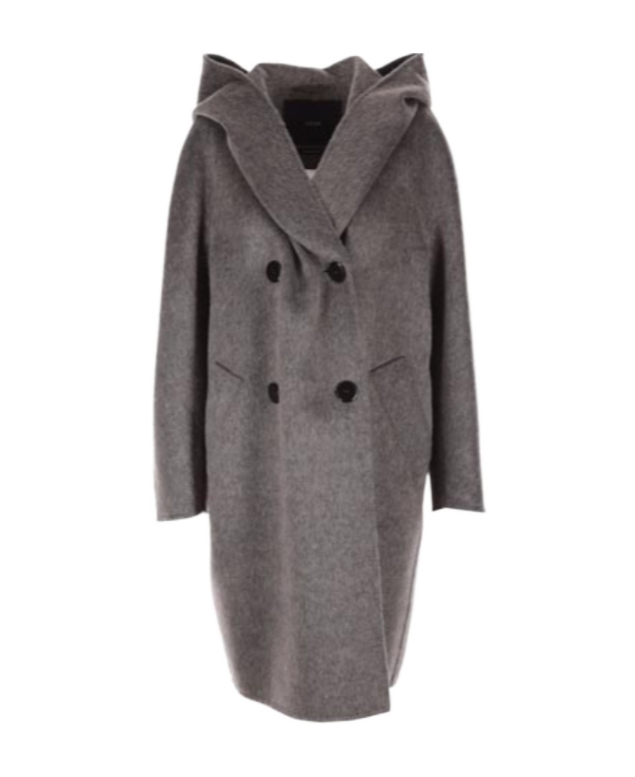 Max Mara Double-breasted Long-sleeved Coat In Gray