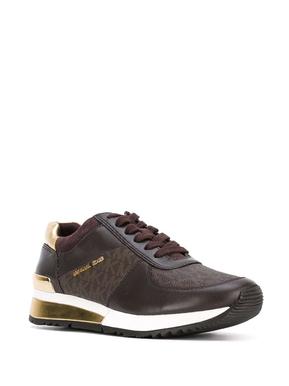 Shop Michael Michael Kors Monogram Sneakers In Black
