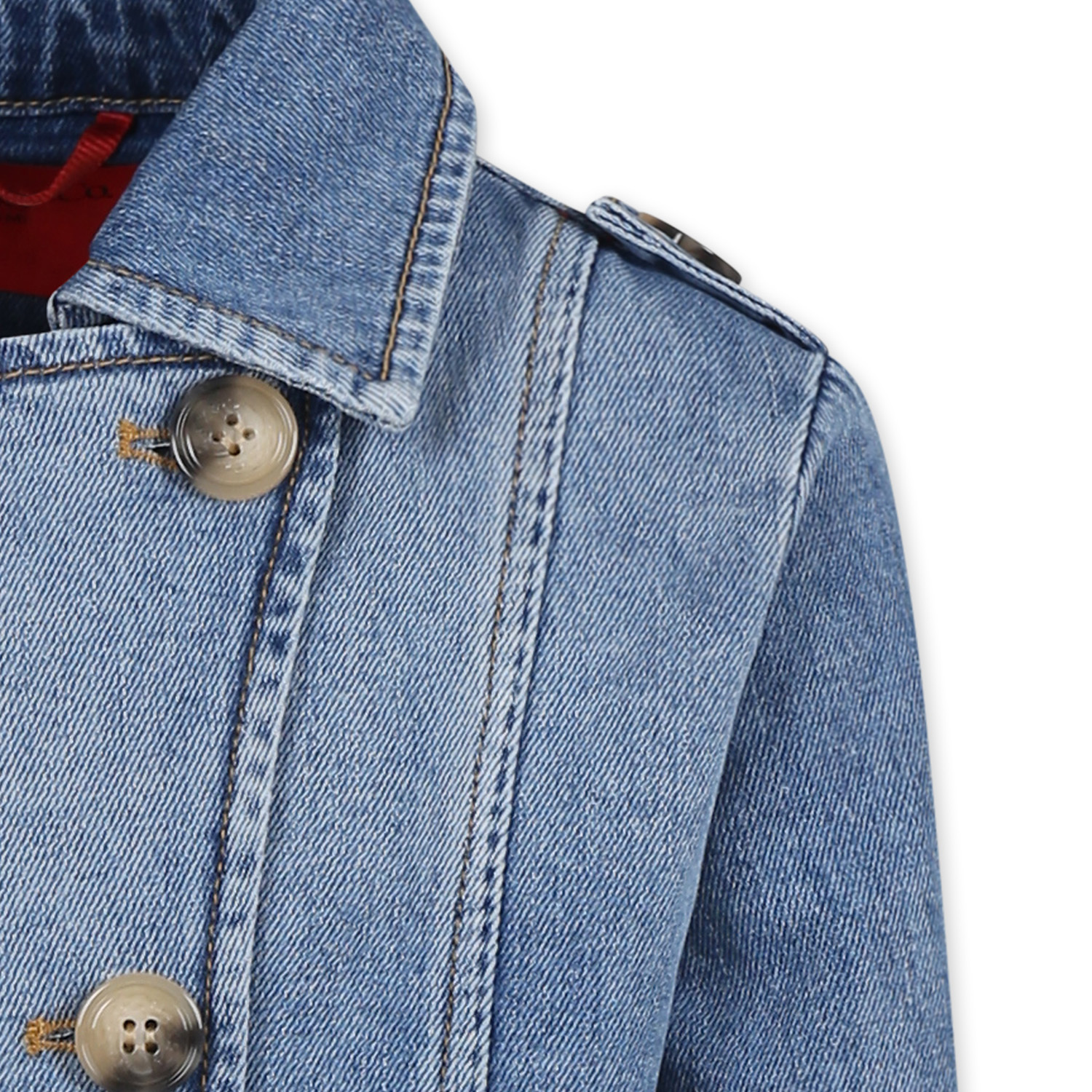 Maxco. Long-sleeved Denim Windbreaker In Blue