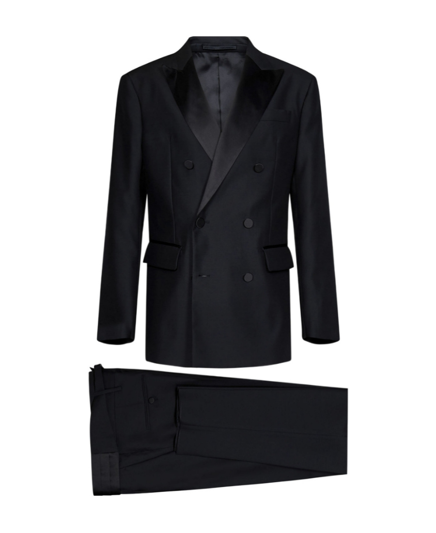 Dsquared2 Double-breasted Peak-lapel Suit In Black