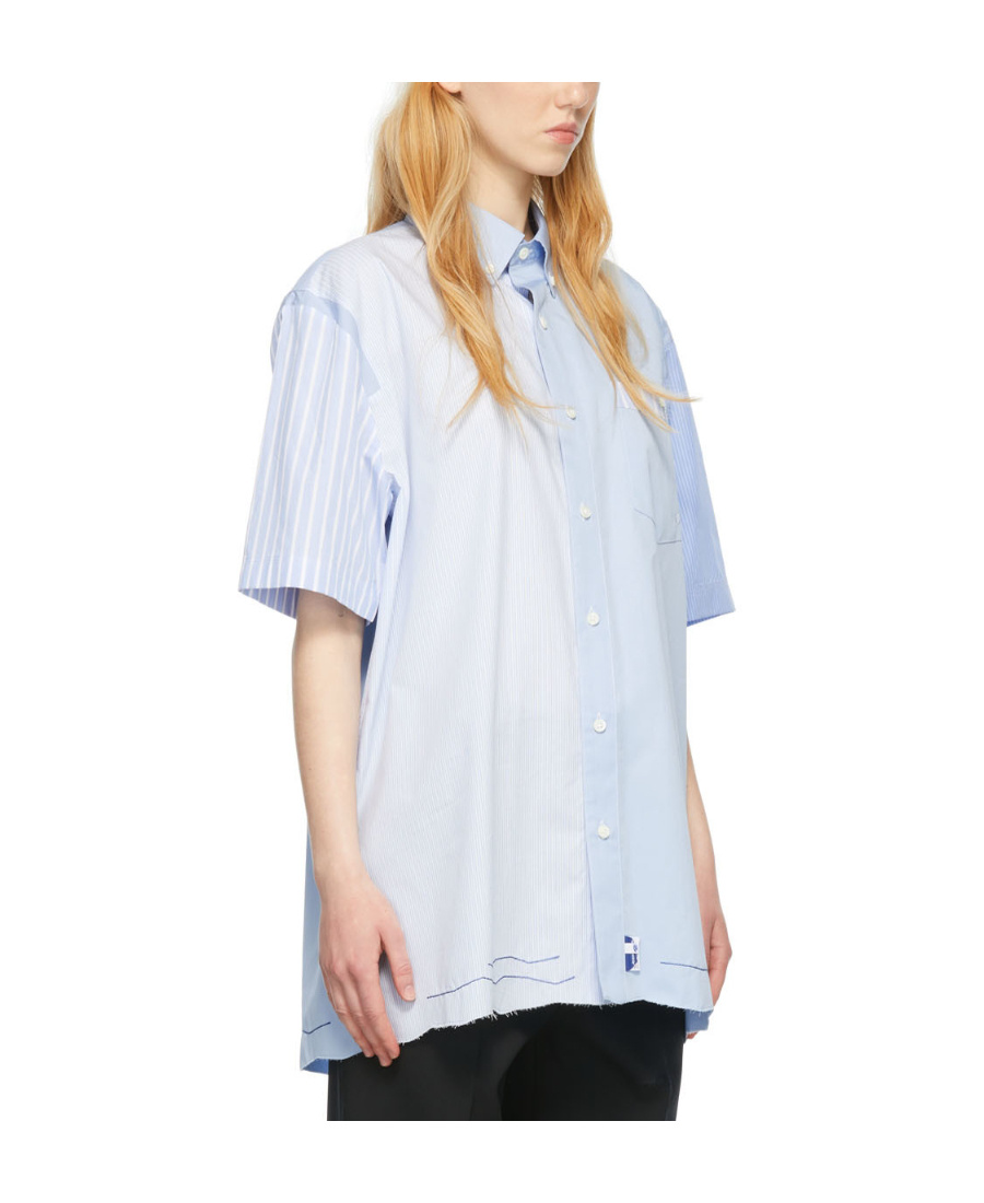 Ader Error Logo Double Short-sleeved Shirt In Blue
