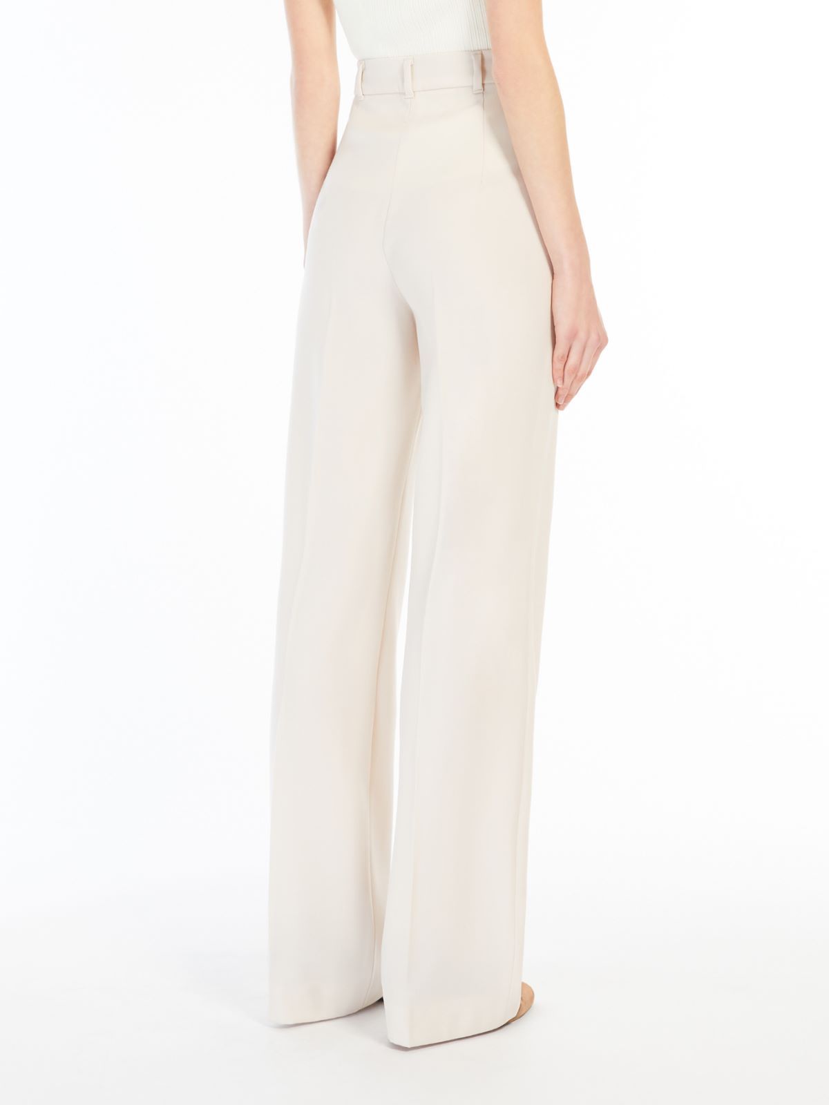 Max Mara Wide-leg Wool Casual Pants In White