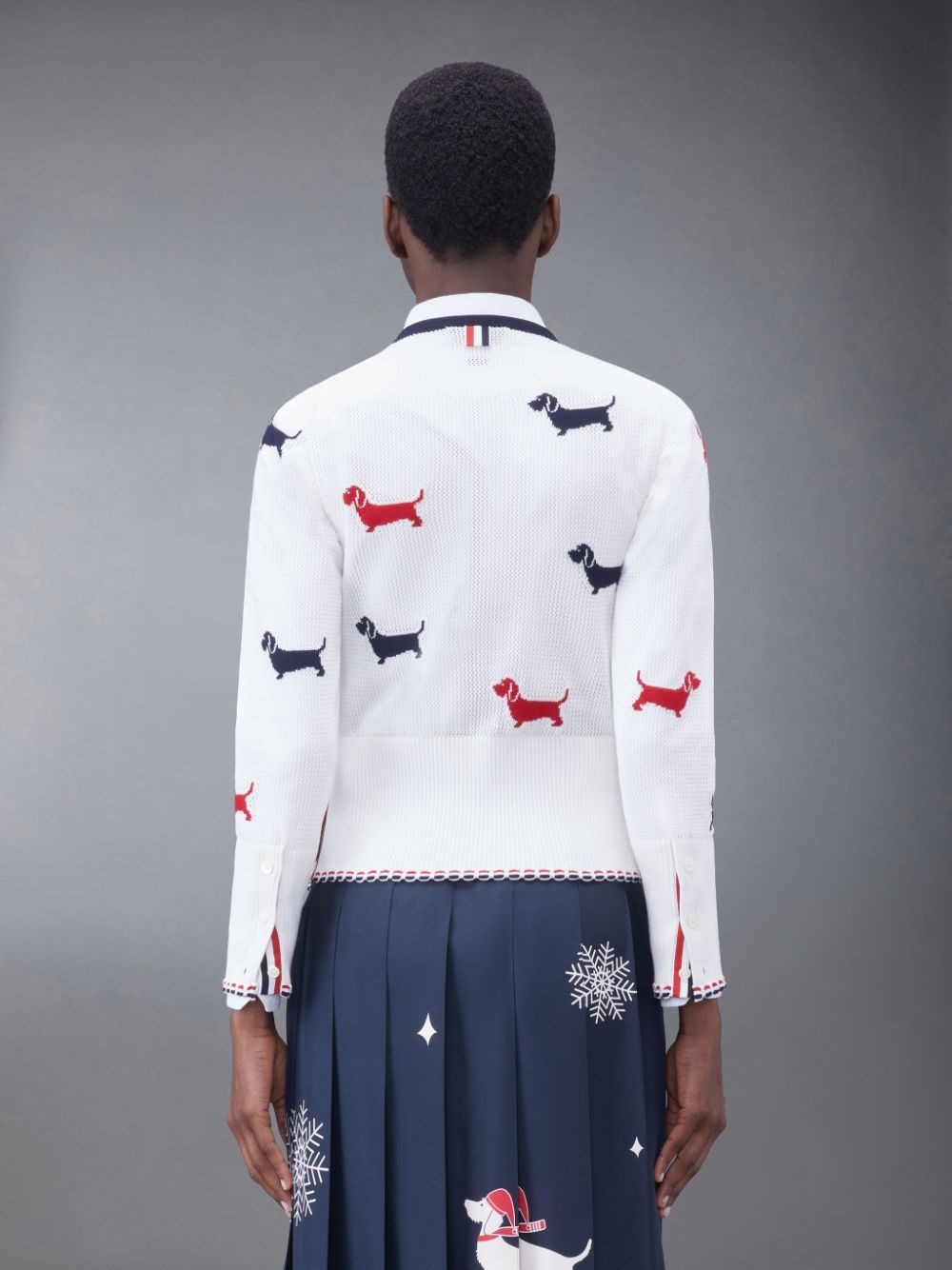 Thom Browne Intarsia-knit Hector Cotton Cardigan In White
