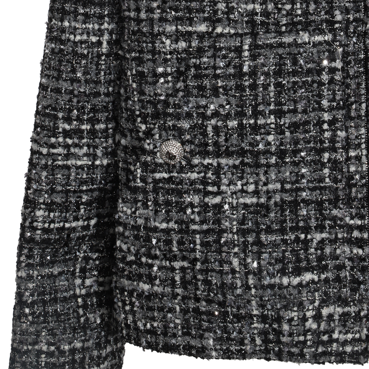 Valentino Mossi Mélange Tweed Jacket In Black