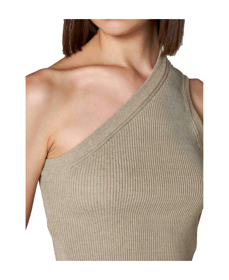 Shop Jacquemus One-shoulder Vest In Nude