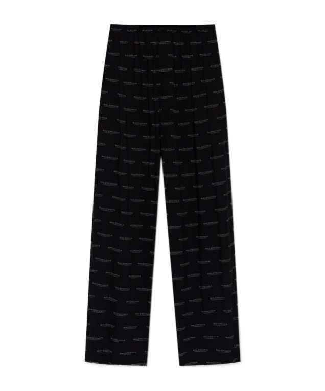 Balenciaga Monogram Loose Fitting Trousers In Black
