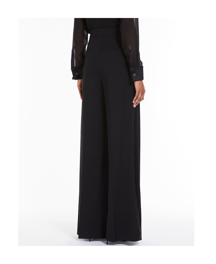 Max Mara Stretch Wool Pants In Black