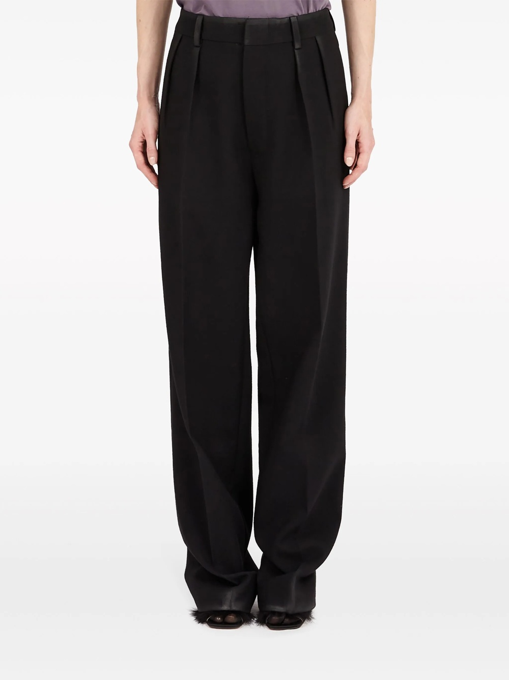 Maison Margiela Mohair Trousers Woman Black In Black