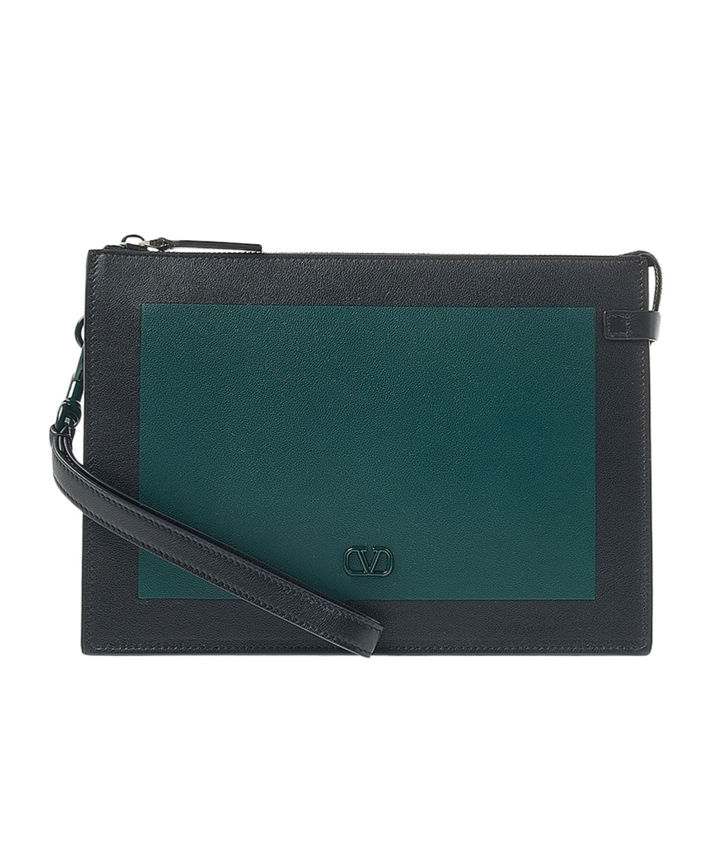 Valentino Logo Clutch In Green
