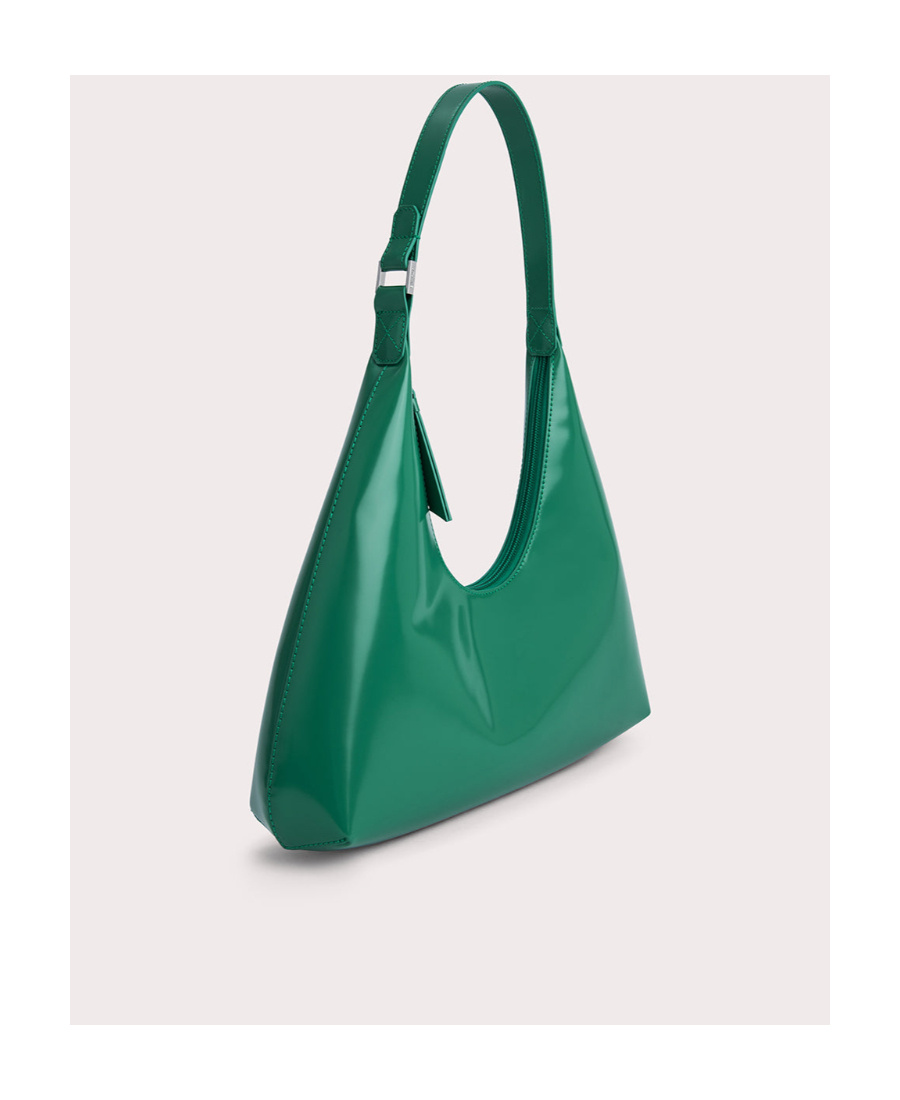 By Far Amber Leather Shoulder Bag In Green