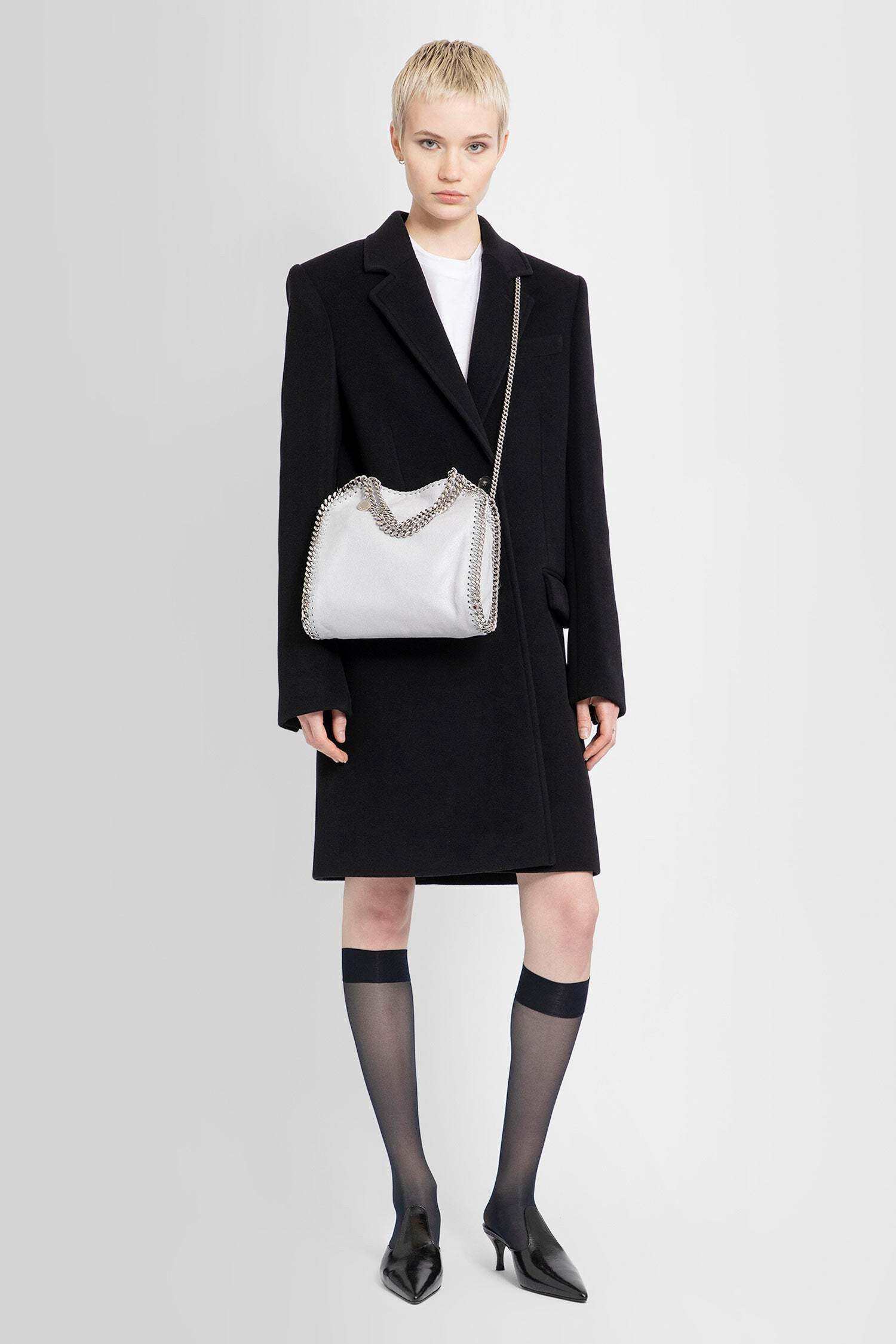 Stella Mccartney Black Wool Coat In Black