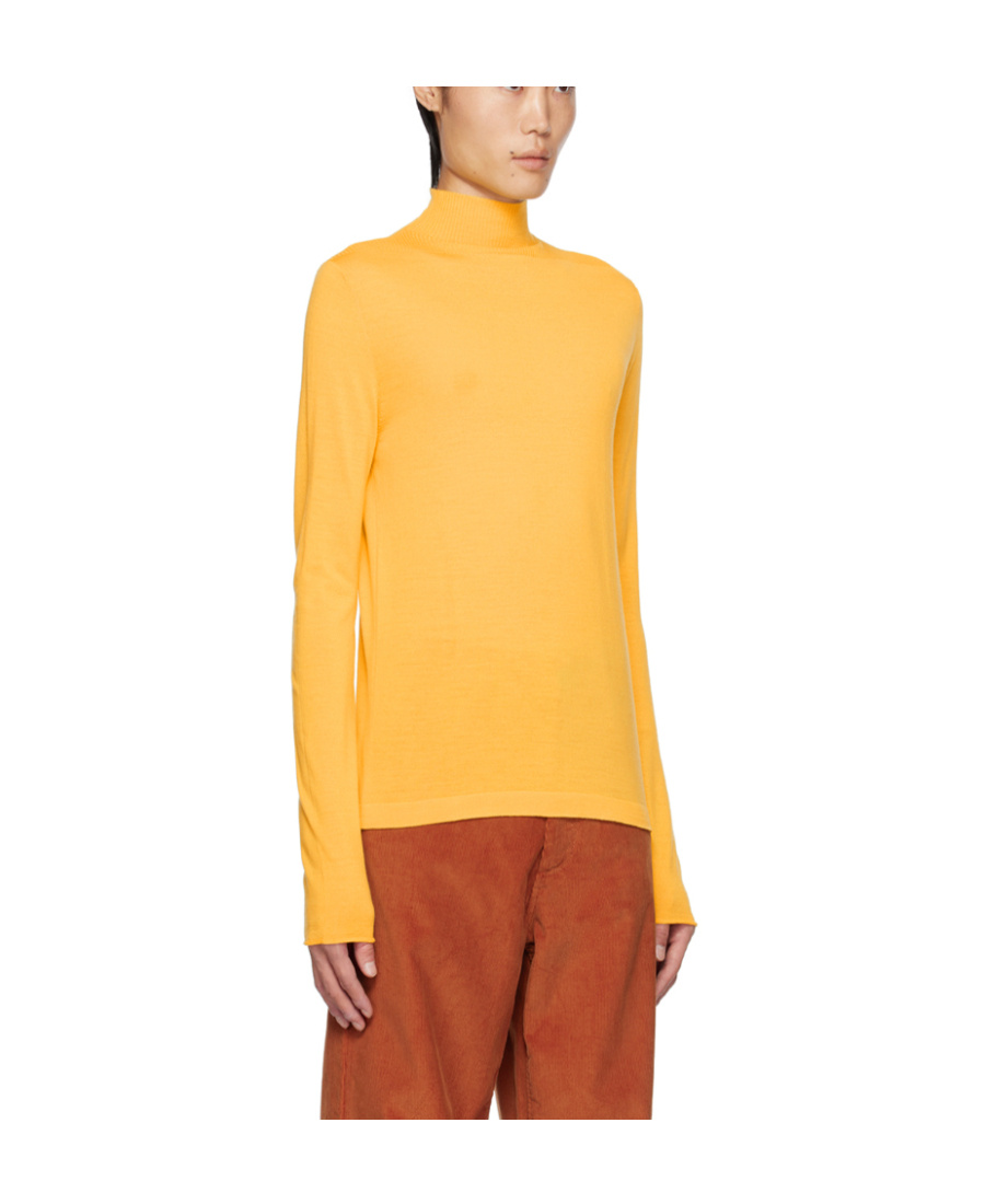 Marni Long-sleeved High-necked Pullover In Yellow