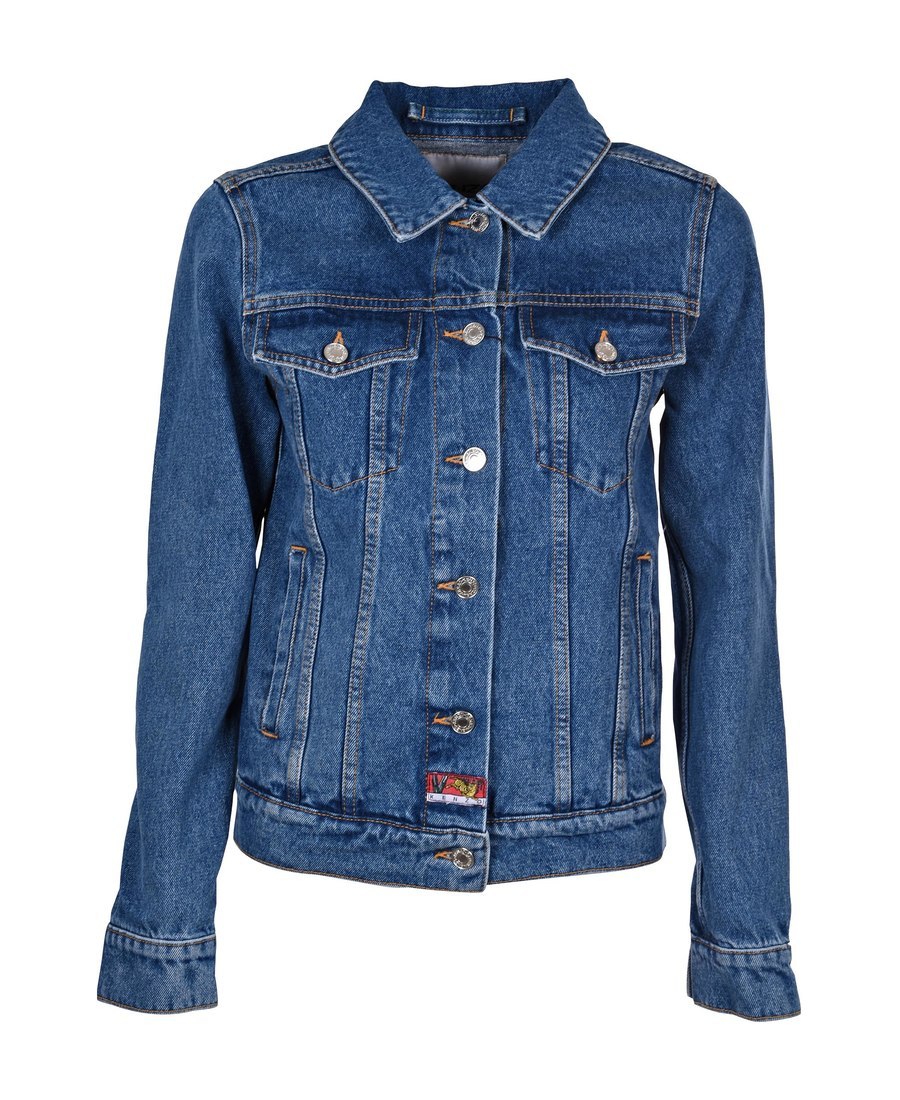 KENZO TIGER EMBROIDERED DENIM COAT