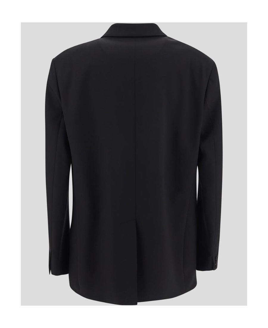 Valentino Single Breasted Long-sleeved Blazer In Black