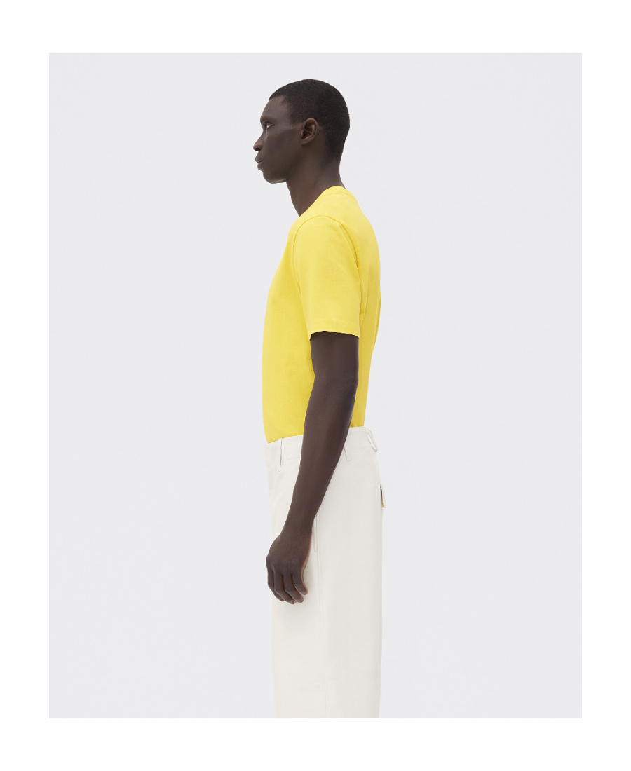 Bottega Veneta T-shirt With Round Neck And Short Sleeves In Yellow
