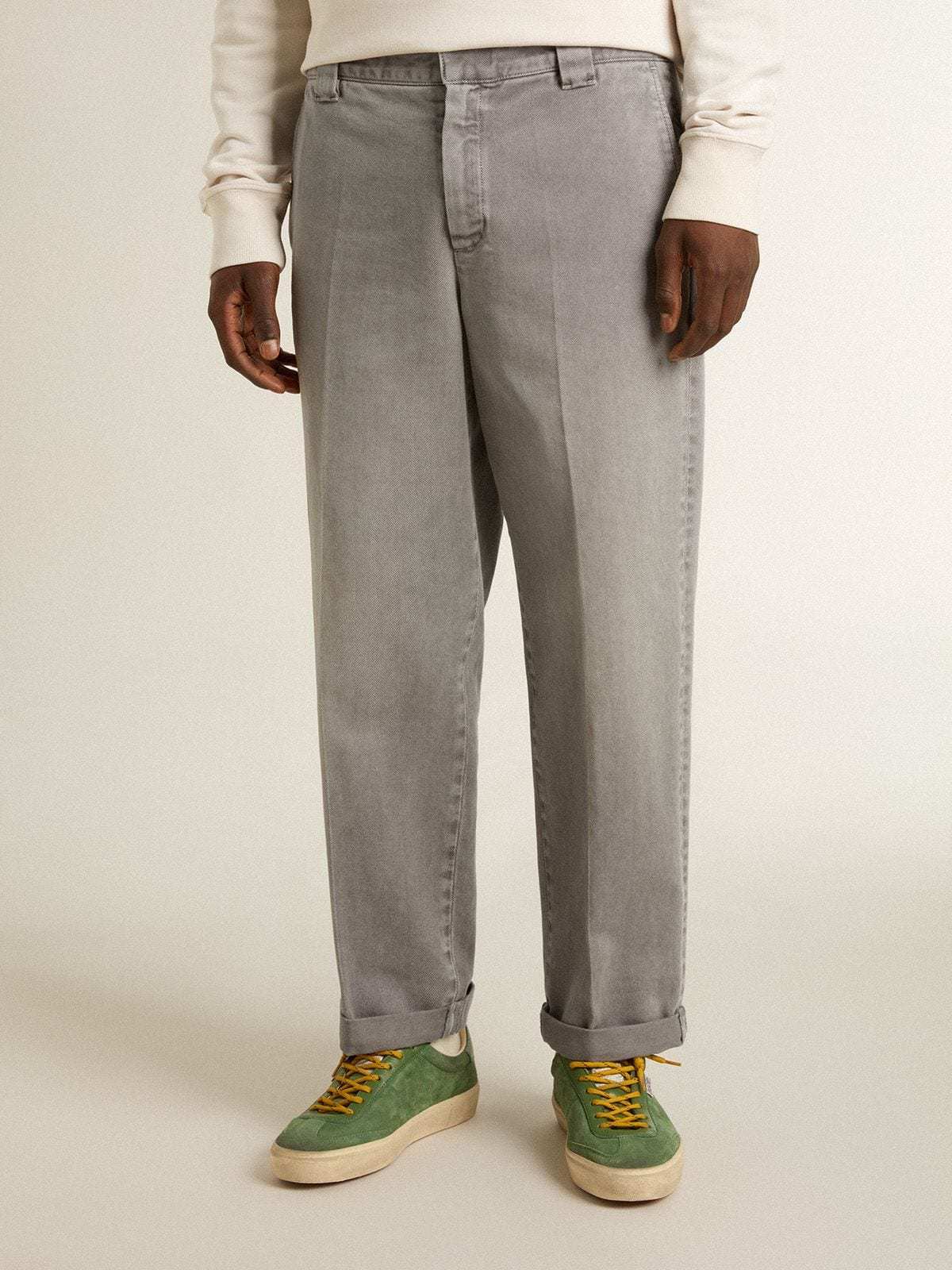 Golden Goose Belt Loop Casual Pants In Gray
