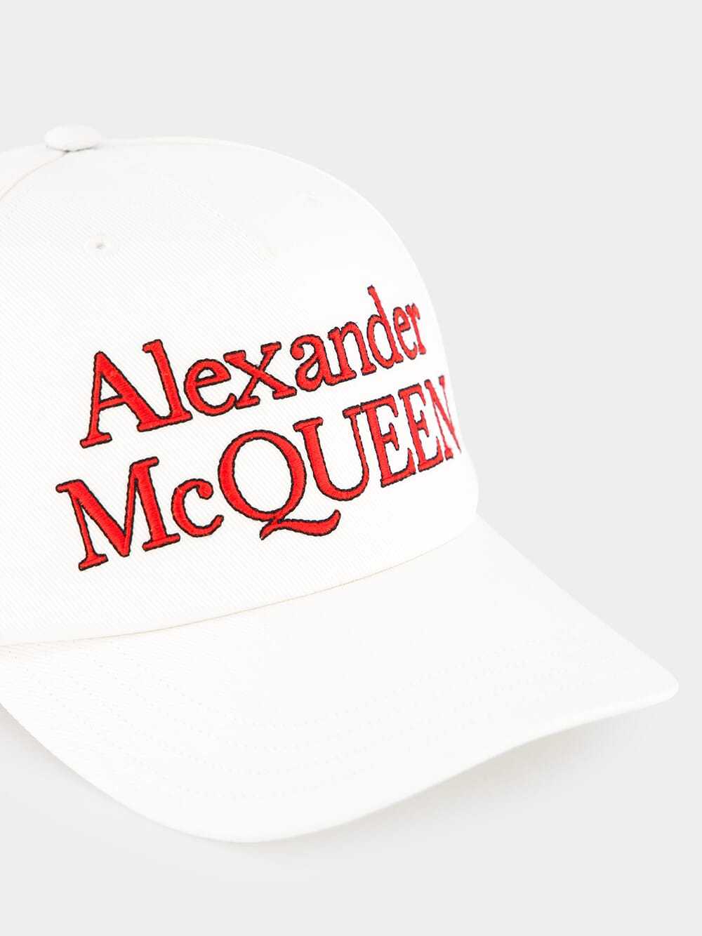 Alexander Mcqueen Logo Print Cap In White