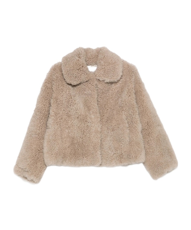 Yves Salomon Teddy-collared Jacket In Neutral