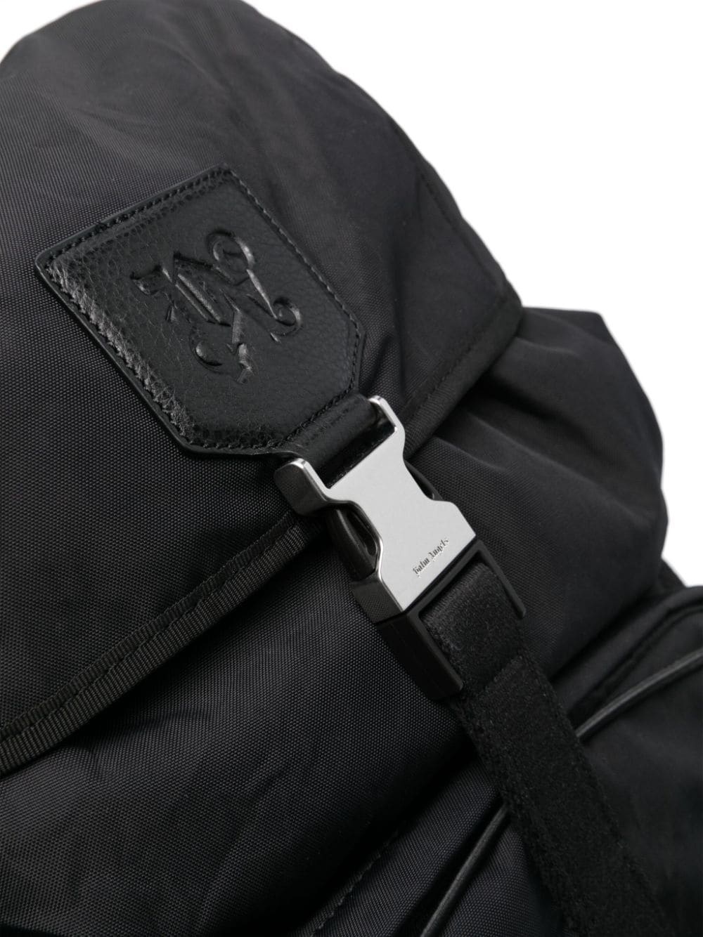 Palm Angels Logo Patch Foldover Top Backpack In Black