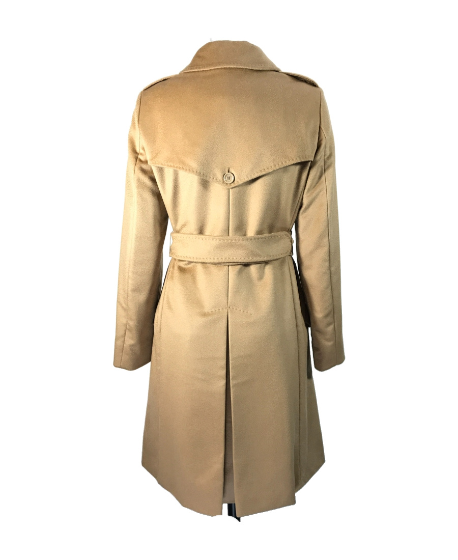 Max Mara Long-sleeved Lapel Coat In Nude
